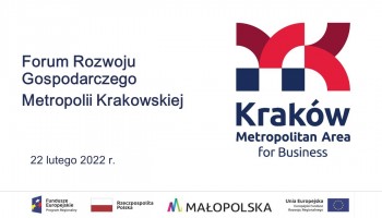 Plakat promujący forum rozwoju gospodarczego Metropolii Krakowskiej